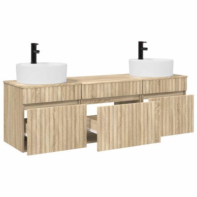 vidaXL - Badkamerkast - set - 3 - st - Sonoma - Eiken - 49 - x - 44,5 - x - 65 - cm