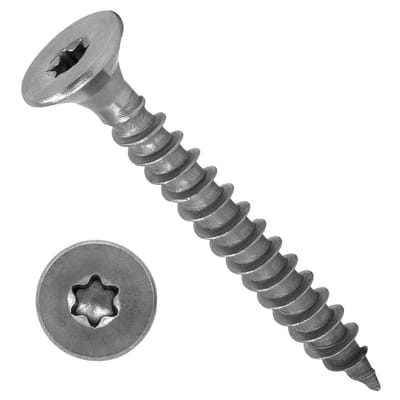 Spaanplaat Schroeven - Houtschroeven Universeel - Houtverbindingen Maken - Verzinkkop Torx A2 - 6 x 40 mm 1000 Stuks - Metaal