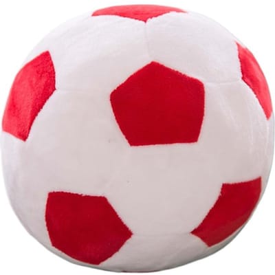 Realistisch Voetbal Pluche Kussen, Zacht Gevuld Voetbal Kussen, Schattig Sport Speelgoed Decor voor Kinderen Fans, Huisbank Verjaardag rood