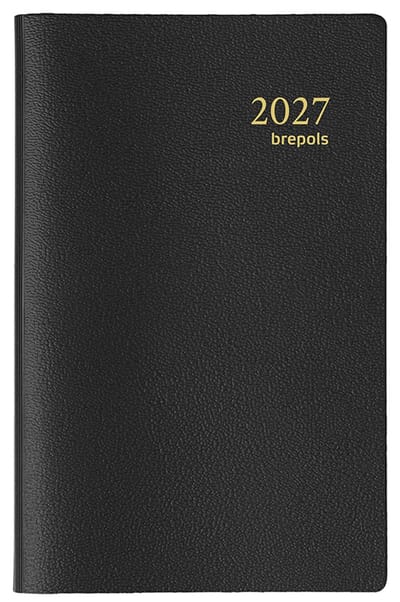 Brepols agenda 2027 - DELTA [0.834] - GENOVA - Zakagenda - 1 week op 2 pagina's - Weekoverzicht - Gespiraleerd - Zwart - 8.1 x 12 cm/Klein formaat!!