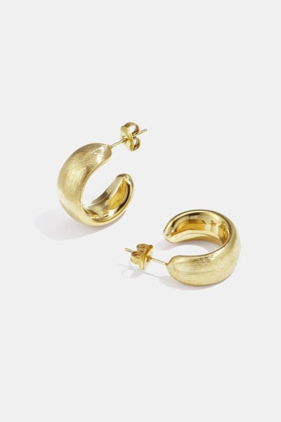 Bijoutheek Oorknoppen Hoop Mat Geborsteld Goud