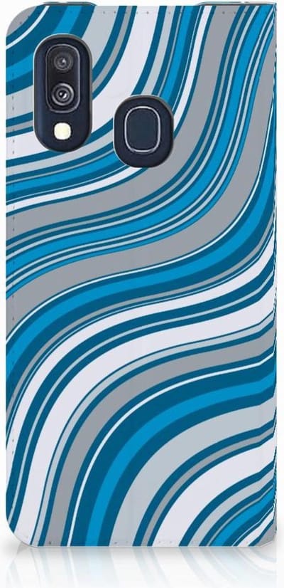 Samsung Galaxy A40 Hoesje met Magneet Waves Blue