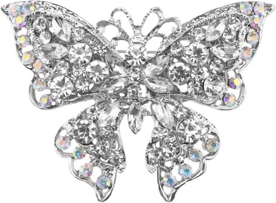 broche, kristallen vlinder pin voor jassen blouses sjaals hoeden zakken kristal strass broche kraag pin plating legering, 7.5cm x 6cm, Gelegeerd staal, Kristal