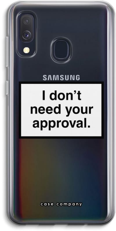 Case Company® - Hoesje geschikt voor Samsung Galaxy A40 hoesje - Don't need approval - Soft Cover Telefoonhoesje - Bescherming aan alle Kanten en Schermrand