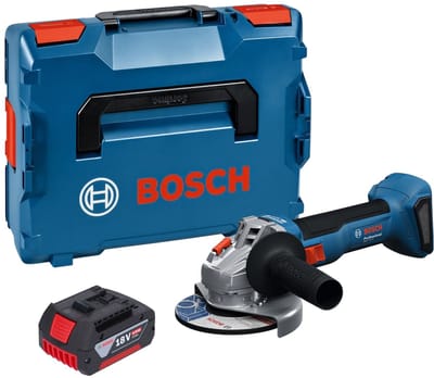 Bosch GWS 18V-8 Professionele accu haakse slijper 18 V 125 mm borstelloos + 1x accu 4.0 Ah + L Boxx - zonder lader