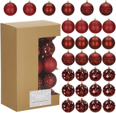 Springos Kerstballen | 30 Stuks | 8 cm | Rood