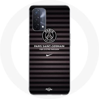 Coque - MANIACASE - Oppo A93 5G - Noir et gris - Le Paris SG et Nike - Souple gris
