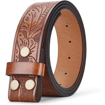 1 pièce Nouveau 3,8 cm Ceintures Sans Boucle Corps de Ceinture en Cuir PU Sangle Sans Boucle pour Ceinture à Boucle Lisse Ceintures Homme de Haute Qualité 120cm marron
