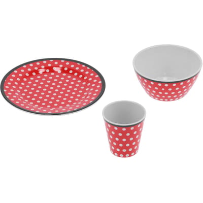 Fruit Schaal Kom Kop Set Rood Stip Patroon Servies Set Huishoudelijke Keuken Accessoire
