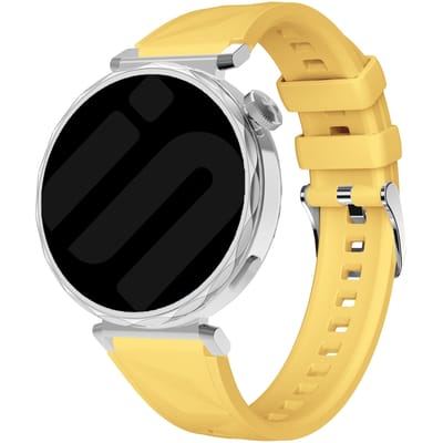Strap-it Premium siliconen bandje 18mm - geschikt voor Huawei Watch GT 4 - 41mm / GT 5 - 41mm / GT 5 Pro - 42mm - Fossil Gen 5e - 42mm / Gen 6 - 42mm - Withings ScanWatch Light / ScanWatch 2 - 38mm / Steel HR - 36mm - geel