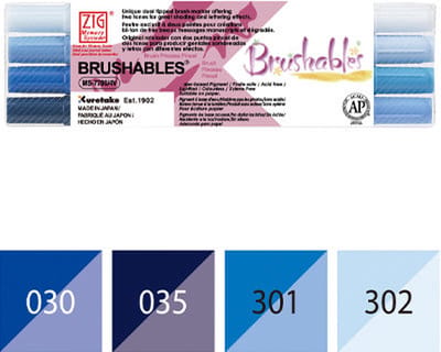 Zig Brushables Blue 4 colors set
