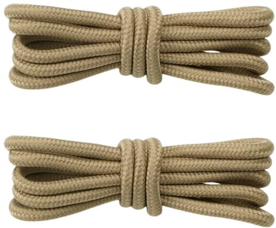 Fako Fashion - Schoenveters - Veters - Rond - Gevlochten - 5mm - 100cm - 1 Paar - 2 Stuks - Khaki