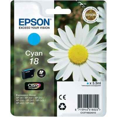 Epson Inktcartridge 18 (C13T18024010) Cyaan