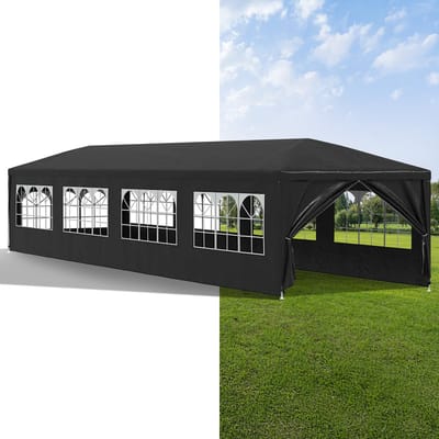 Partytent - 3x12 m - Zijwanden - Easy Up - Paviljoen - Opvouwbaar - Waterdicht - Weerbestendig- Antraciet