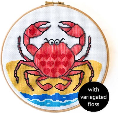 Studio Koekoek - Krab borduurpakket - zomers borduurwerk maken - borduurpakket voor beginners