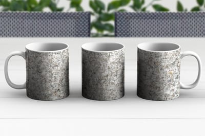 Mok - Koffiemok - Graniet - Wit - Grijs - Steen - Textuur - Mokken - 350 ML - Beker - Koffiemokken - Theemok