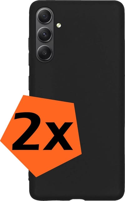 Hoes - 2 Stuks - Geschikt voor Samsung Galaxy A34 - Sterk & Shockproof - Case Siliconen - Back Cover - Telefoon Hoes - Zwart