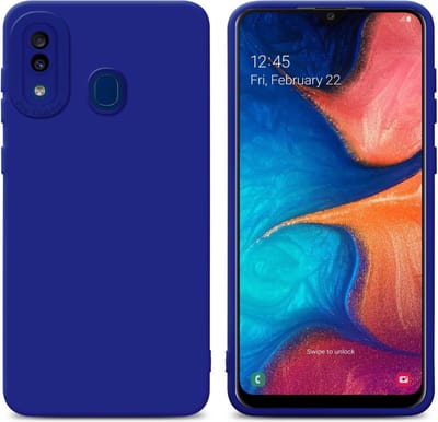 Cadorabo Hoesje geschikt voor Samsung Galaxy A20 / A30 / M10s in FLUID BLAUW - Beschermhoes gemaakt van flexibel TPU silicone Cover Fluid Case