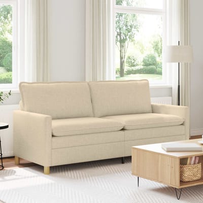 vidaXL - Bank - Crèmekleurig - 196 - x - 81 - x - 87,5 - cm - Stof