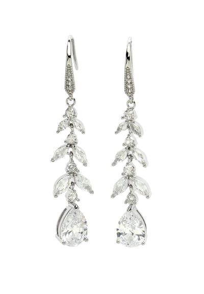AVANT-GARDE PARIS Diva Collection - elegante petal drop earrings - 1 paar - rhodium plated met fish hook sluiting