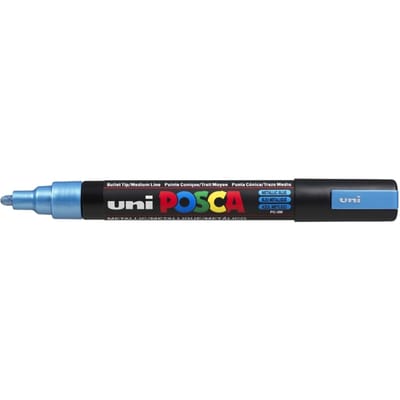 Metallic blauw verfstift op waterbasis met conische punt medium