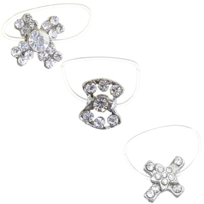 Behave - Teenring - Set van 3 teenringen – Transparante kristallen – Bohemian & Summer trend – Nikkelvrij