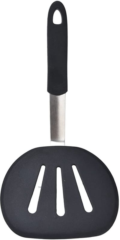 Dailygoods- Keukenspatel Siliconen - Brede Ronde Spatel - Anti-aanbak - Ergonomisch Handvat - Roestvrij Staal - Flexibele Randen