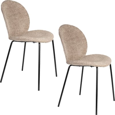 Zuiver Bonnet Eetkamerstoelen Beige - Set van 2