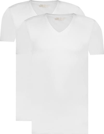 Ten Cate Basics organic cotton stretch t-shirt v-hals wit 2-pack voor Heren | Maat XXL