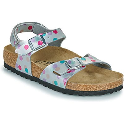 Platte sandalen BIRKENSTOCK Rio AS Kids BF Elec. Metallic SilverDots