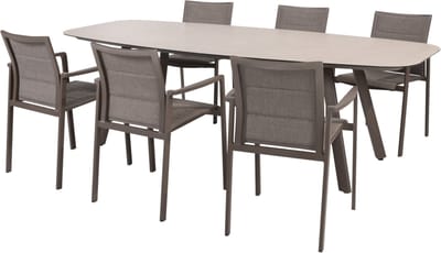 Manolo Cortina dining tuinset 240x103xH75 cm 7 delig keramiek terre Taste 4SO