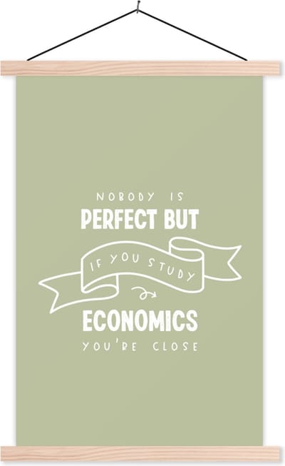 Posterhanger incl. Poster 40x60 cm - Schoolplaat - Economie - Onderwijs - Opleiding - Leren - Textielposter - Blanke latten