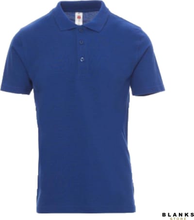 Payper Rome: Katoenen Piquet Polo Shirt Heren met Korte Mouwen en Parelmoer Knopen - Royal Blauw - 4XL