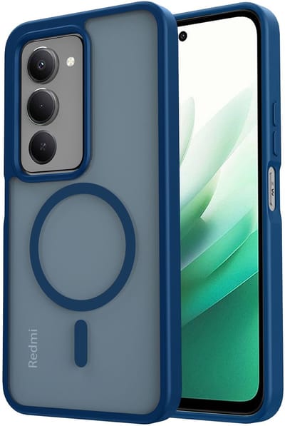 Hoesje Geschikt voor Xiaomi Redmi 15 (4G) - Compatibel met MagSafe / Qi2 - Matte Beschermhoes - Back Cover met Magneet - Blauw