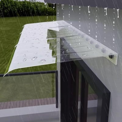 Transparante Luifel - Regenscherm Deur - Toegangsbescherming - Slagvast Polycarbonaat - 45 x 180 cm - Transparant