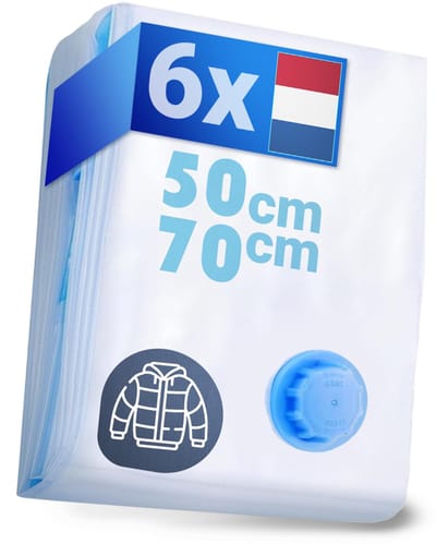 Dailygoods- Vacuümzakkenset 6-delig - Compressiezakken voor Kleding - Vacuümzakken voor Reizen - Opslag - Verhuizing - Tot 90% Ruimtebesparing