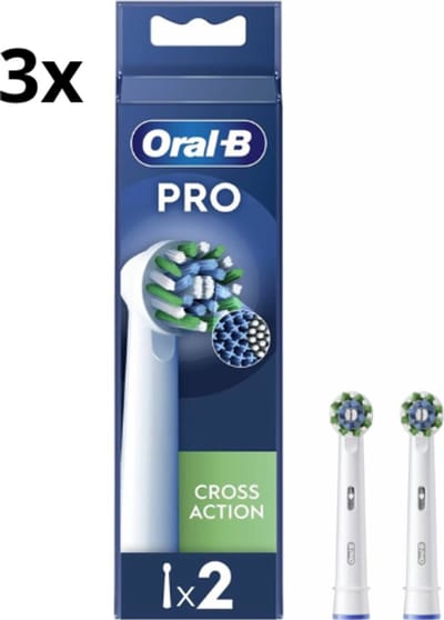 Oral B Opzetborstels PRO Cross Action Wit - 3 x 2 stuks