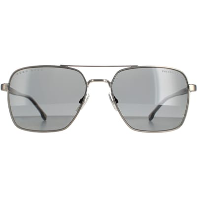 Hugo Boss Piloten Mannen Matte Ruthenium Grijs Polarisated Boss 1045/S