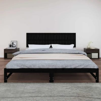 vidaXL - Wandhoofdbord - 204x3x60 - cm - massief - grenenhout - zwart