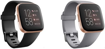 Strap-it Bundel van 2 Siliconen Bandjes - Geschikt voor Fitbit Versa / Versa 2 Maat: S - Zwart & Grijs - Sportbandje - Sportarmband - Siliconen Band - Waterbestendig & zweetbestendig