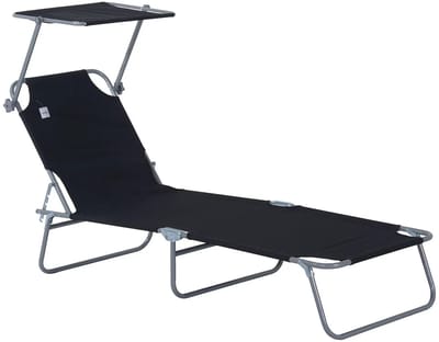 Ligbed - Kampeerbed - Vouwbed - Veldbed - Stretcher- Campingbedje - Opvouwbaar - 1 Persoon - Zwart