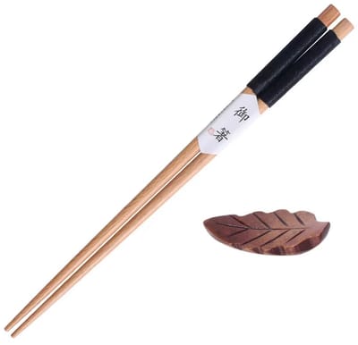 Stokjes set - Chopsticks - Eetstokjes - Hout - Japanse stijl - Chinese stijl - Sushi stokjes - 1 paar - Aziatische stokjes - Inclusief onderleggers - Jonyx