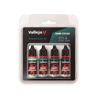 Vallejo Hobbyverf Acrylverf - 72390 Game Color - Turquoise Kleurenset - Acryl Set 4x Verf set - 4x 18 ml