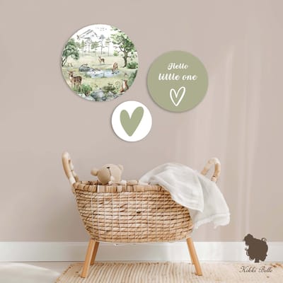 Muurcirkel set Deer Forest Summer Kikki Belle- kinderkameraccessoires-muurcirkel-wanddecoratie-bosdieren