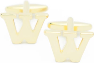 Manchetknopen - Letters Initialen Letter W Goudkleurig