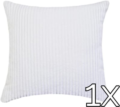 Kussenhoes Zachte Ribstof (1 stuks) - Wit - 45x45 cm - Gestreept Corduroy Kussenhoes - Ribfluweel Kussen - Sierkussen Zonder Vulling - Bankkussen / Zetelkussen / Decoratiekussen - Vele diverse kleuren