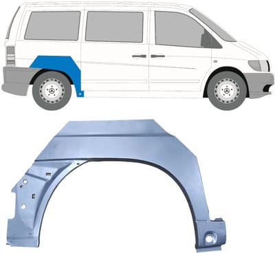 Reparatiepaneel achterspatbord voor Mercedes Vito I W638 1996-2003 / Rechts