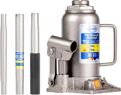 Hydraulische Fleskrik - Hefstandaard Krik - Voertuigen Hefen - Robuuste Gelegeerd Staal - 12 Ton - Zilver