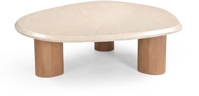 Starfurn Salontafel Nuvé - Organisch Hout/Marmer - 100x90x30cm