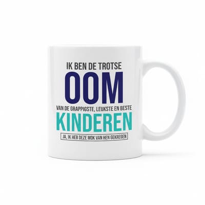 Ik Ben de Trotse Oom Tekst Mok 330 ml – Grappige en Hartverwarmende Koffiemok Cadeau van Neef en Nicht